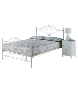 monroe Metal Double Bed with Pillowtop Matt