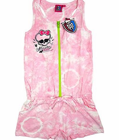 Monster High Girls Monster High Draculaura Skull Goth Tie Dye Zip Playsuit from 8 to 14 Years