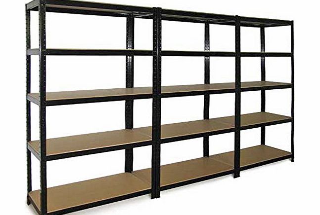 3 x 90cm Black Shed / Utility / Greenhouse Storage Racks Bays / Garage Shelving