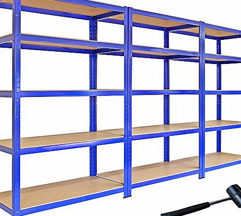 Monster Racking 3 x 90cm Blue Shed / Utility / Greenhouse Storage Racks Bays / Garage Shelving