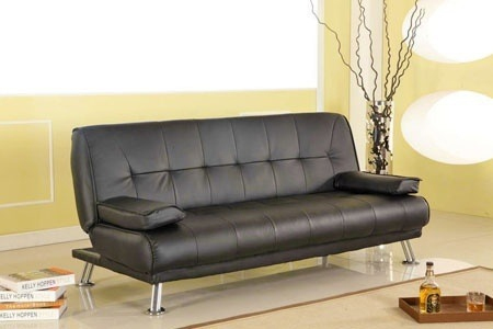 Sofa Bed Black Broken Zip on Arm Cushion