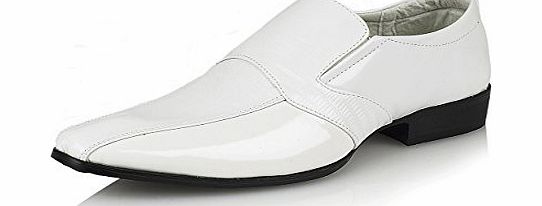 Monti Albani NEW MENS DESIGNER-INSPIRED OFFICE/WEDDING SLIP-ON SHOES IN UK SIZES 6-11 [White,UK 7/EUR 41]