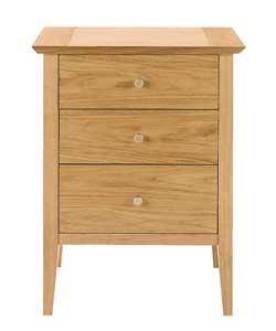 Light Oak 3 Drawer Bedside Chest