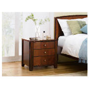 3 Drawer Bedside Chest, Cherry Veneer