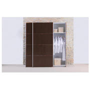 Monza Large Sliding Wardrobe, Dark Chocolate