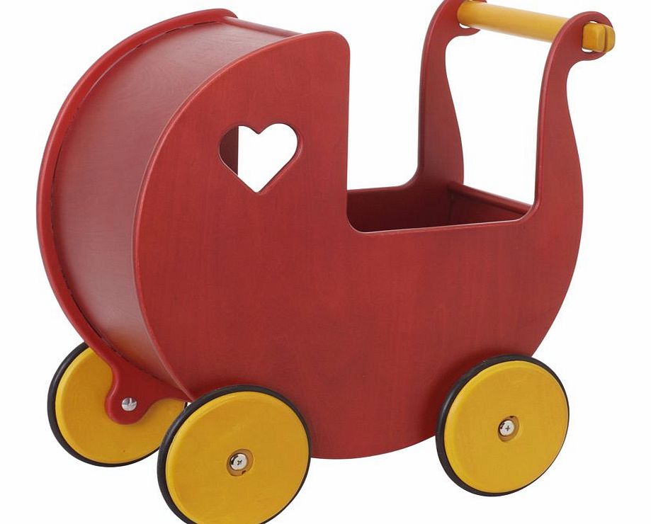 Wooden Dolls Pram in Red 2014