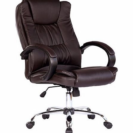 More4Homes SANTANA BROWN HIGH BACK EXECUTIVE OFFICE CHAIR LEATHER SWIVEL, RECLINE, ROCKER COMPUTER DESK FURNITURE