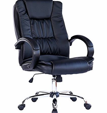 More4Homes (tm) SANTANA BLACK HIGH BACK EXECUTIVE OFFICE CHAIR LEATHER SWIVEL, RECLINE, ROCKER COMPUTER DESK FURNITURE