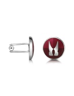 Moreschi Logo Enamel Round Cuff Links