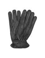 Moreschi Mens Black Deerskin Leather Gloves
