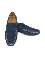 Portofino - Navy Blue Perforated Suede Driver