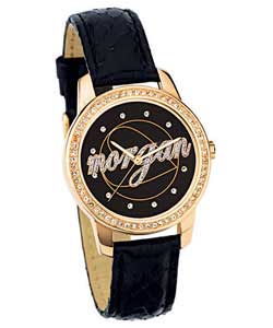 Ladies Black Strap Watch