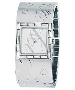 Ladies Engraved Bangle Watch