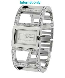 Ladies Stone Set Cuff Quartz Watch