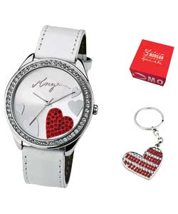 Ladies White Strap Watch