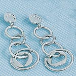 Womens Circles & Heart Cascade Earrings