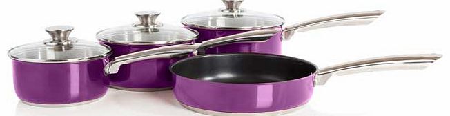 Accents 4 Piece Pan Set - Plum.