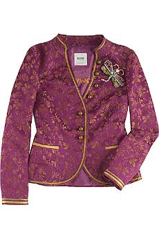 Moschino Cheap & Chic Brocade Blazer With Brooch