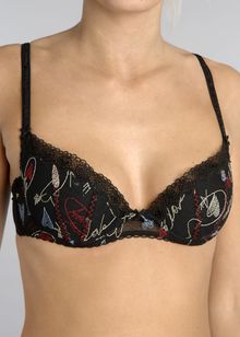 Moschino Embroidered Mesh padded bra