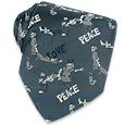 Moschino Peace and Love Dark Blue Woven Silk Tie