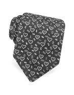 Signature Hearts Woven Silk Tie