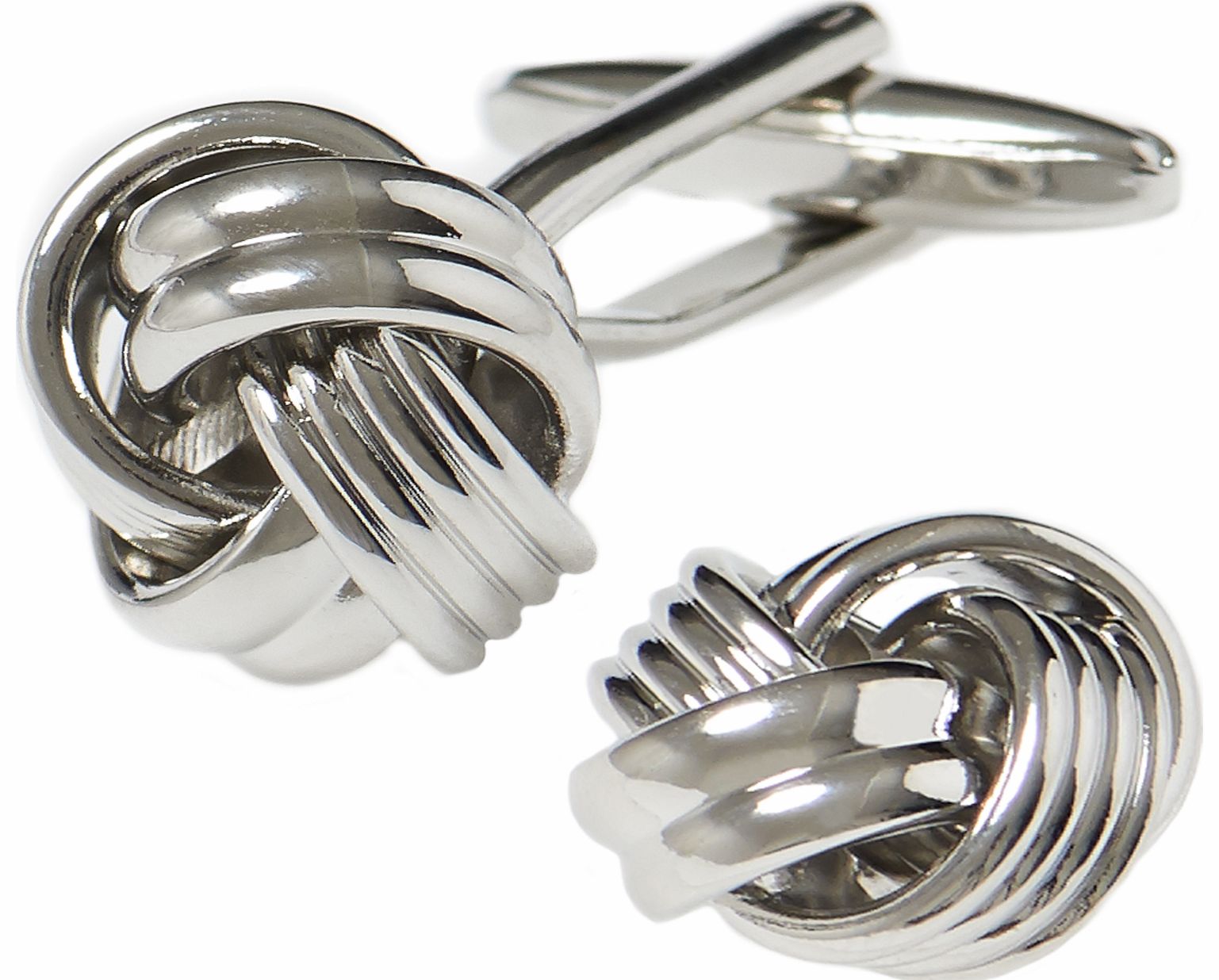 Moss 1851 Silver Metal Knot Cufflinks