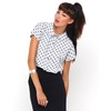 Motel Andy Crop Blouse in Grey Polka Dot