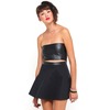 Motel Bandeau Crop Top in Black PU