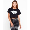 Motel Box Crop Sequin Cloud Loves T Shirt in Black