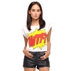 Motel Box Crop WTF Print T Shirt in White