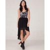 Motel Chika Strapless Dip Hem Dress in Black and