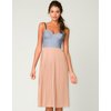 Motel Crissy Denim Bustier Midi Dress in Natural