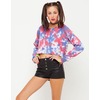 Motel Crop Sweat in Multicoloured Tie Dye Print
