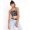 Motel Fonda Halter Crop in Black Jadore Print