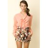 Motel Rocks Motel Helter Sheer Blouse in Shell Pink