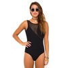 Motel Rocks Motel Hestia Mesh Panel Swimsuit in Black