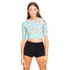 Motel Isla Long Sleeve Crop Top in Dandelion Blue