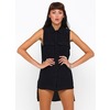 Motel Jane Step Hem Sleeveless Shirt in Black