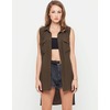 Motel Jane Step Hem Sleeveless Shirt in Khaki