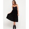 Motel Louise Sheer Midi Dress in Black Flock