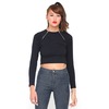 Motel Macy Long Sleeve Zip Detail Crop Top in