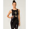 Motel Monisha Sleeveless Sequin Dress in Black