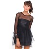 Motel Olivia Mesh Layer Dress in Black