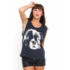 Motel Oversize Dog Face Tank in Faded Black