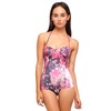 Motel Peridot Halterneck Swimsuit in Pink Forest