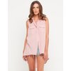 Motel Salene Sleeveless Dip Hem Shirt in Pale Pink