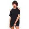 Motel Savannah Cold Shoulder Dress in Black