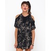 Motel Savannah Cold Shoulder Dress in Smoke Black