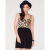 Motel Soheila Skater Dress in Natural Leopard