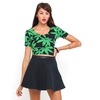 Motel Tabby Crop Top in Green Palm Leaf